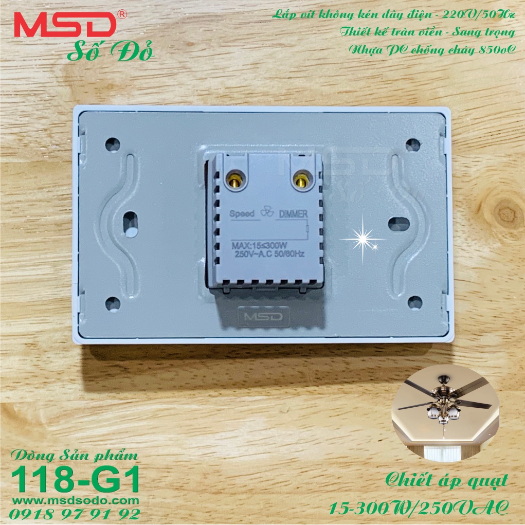 Dimmer - chiết áp - công tắc điều khiển quạt trần -  300W 118G1