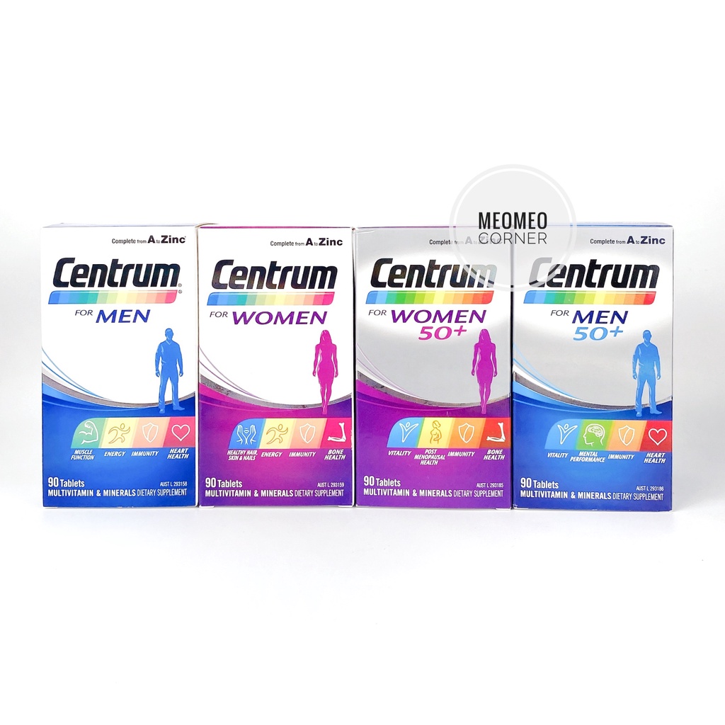 Centrum Women, Men, Men dưới 50 & trên 50+ 90 viên Úc bổ sung vitamin tổng hợp