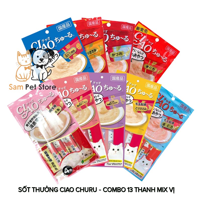 Combo 10 thanh súp thưởng Ciao Churu cho mèo