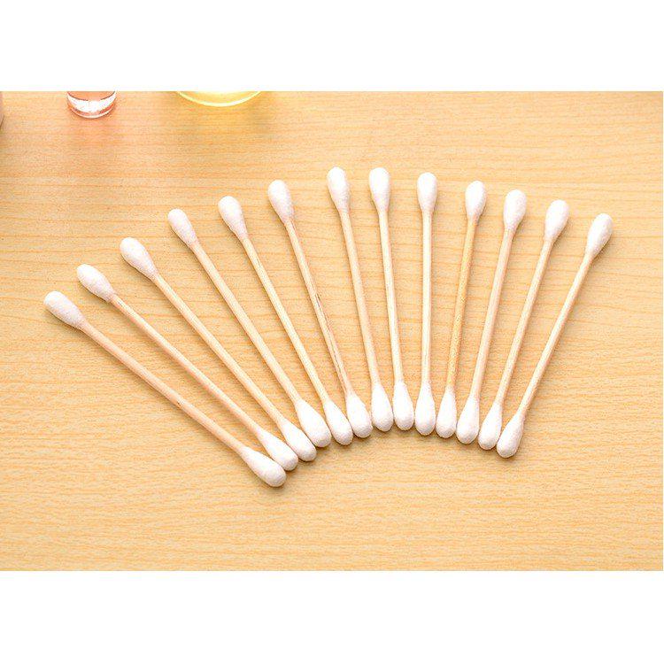 Tăm bông gỗ/giấy 200 que Túi Giấy Thân Thiện Môi Trường Limart