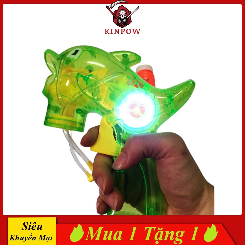 Đồ Chơi Súng Xà Phòng KINPOW Hình Cá Heo Có Đèn Sáng Siêu Đẹp