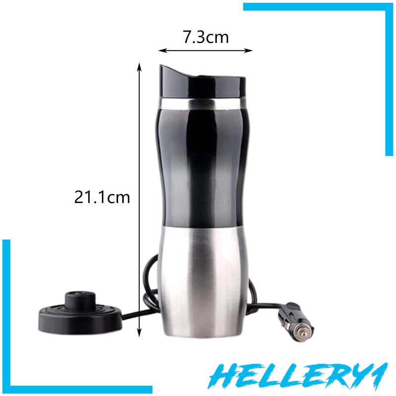 Ấm Đun Nước Bằng Thép Không Gỉ 400ml 12V Cho Xe Hơi Hellery1