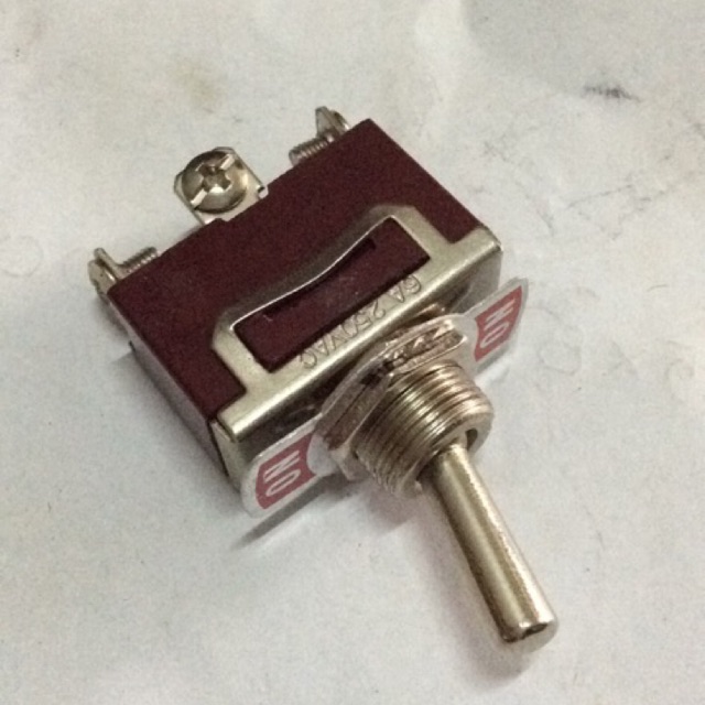Công tắc nâu gạt 3 chân ON - OFF - ON vỏ sắt thân hình chữ nhật