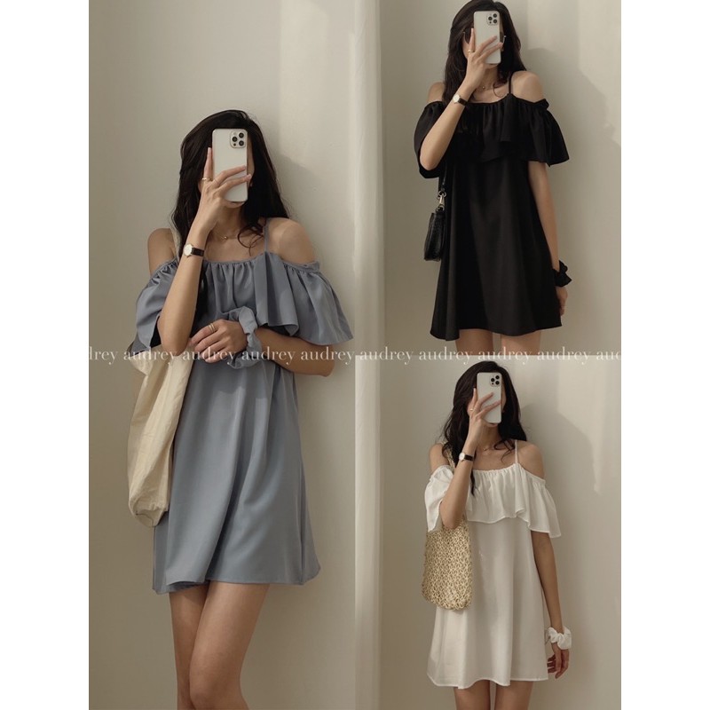 váy 2 dây kèm scrunchies 2125