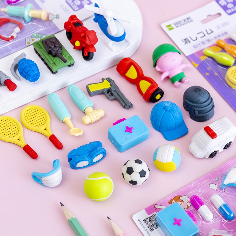 Set tẩy lắp ghép nhiều mẫu cho bé trai bé gái KUMI STORE