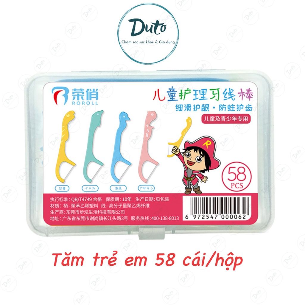 Tăm nha khoa trẻ em hộp 58 cái tiện lợi,dễ thương, tăm nha khoa cao cấp cho trẻ
