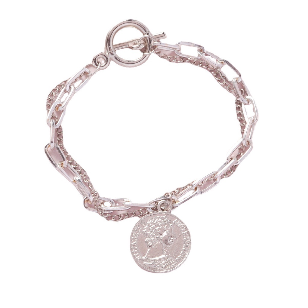 Vòng Tay Hai Lớp Đính Hạt Ngọc Trai Phong Cách Thời Trang Hàn Quốc