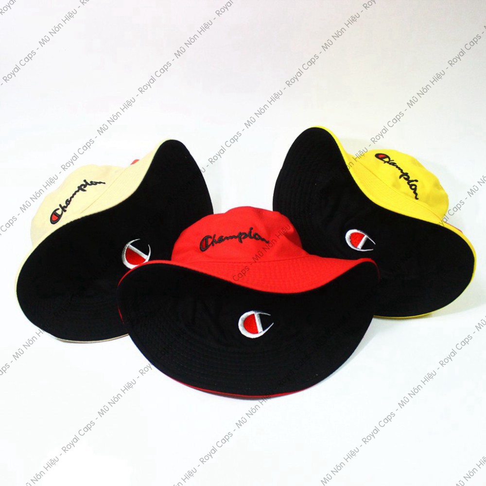 Mũ Bucket Nón Bucket Tai Bèo Nam Nữ 2 Mặt Champion Vải Kaki Unisex - Royal Caps