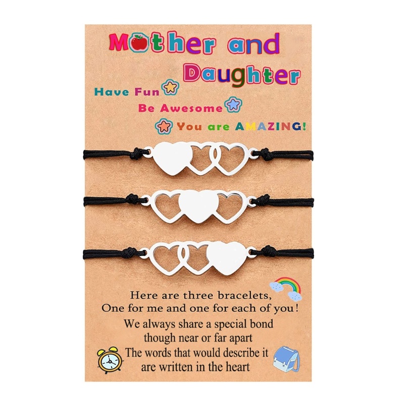 Set 2 / 3 Vòng Tay Dây Bện Mặt Hình Trái Tim Dễ Thương Cho Bạn Thân