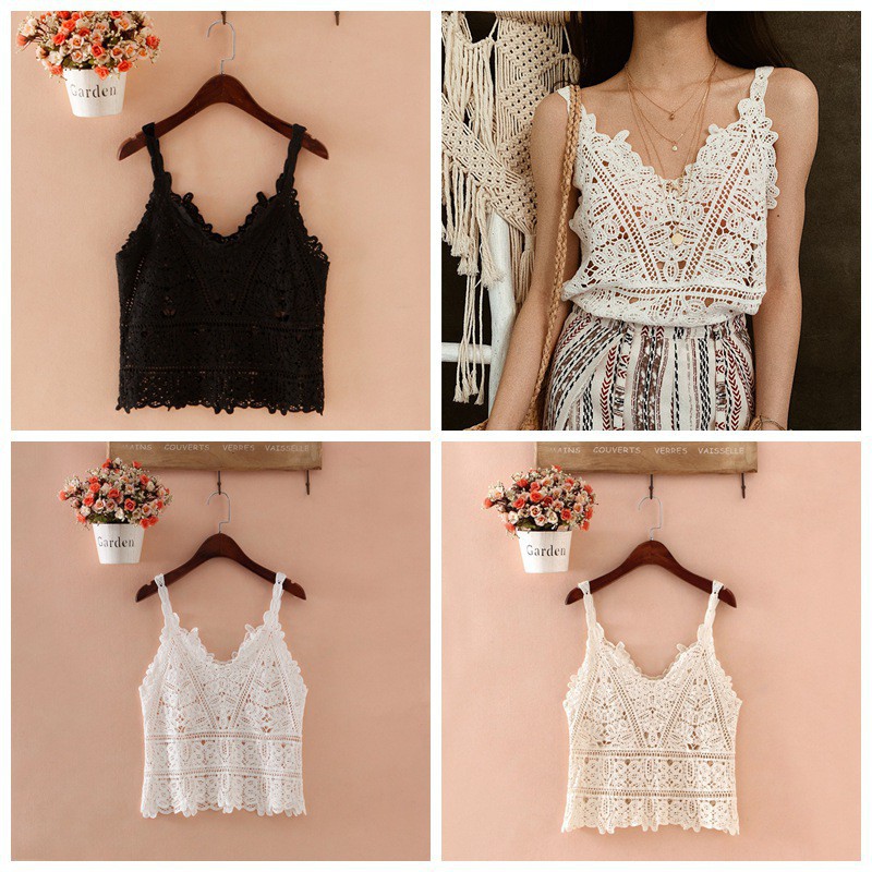  Women Summer Lace Crochet V Neck Hollow Out Camisole | BigBuy360 - bigbuy360.vn