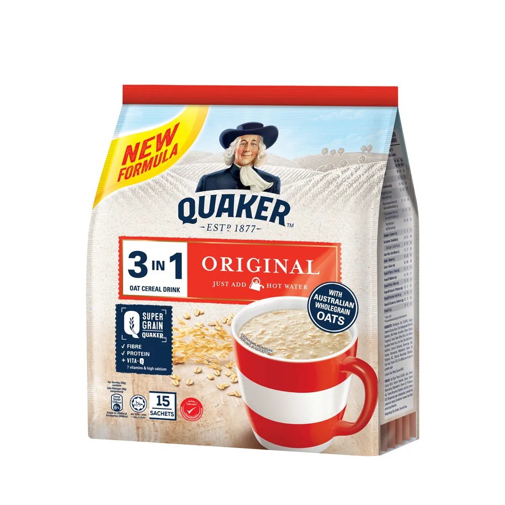 Thức uống yến mạch Quaker 3in1 Vị truyền thống túi 420g