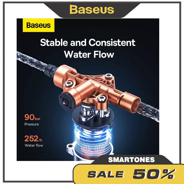 Máy rửa xe Baseus F0 cho xe ô tô công suất 1000W 252L/h làm sạch ô tô, tưới cây...
