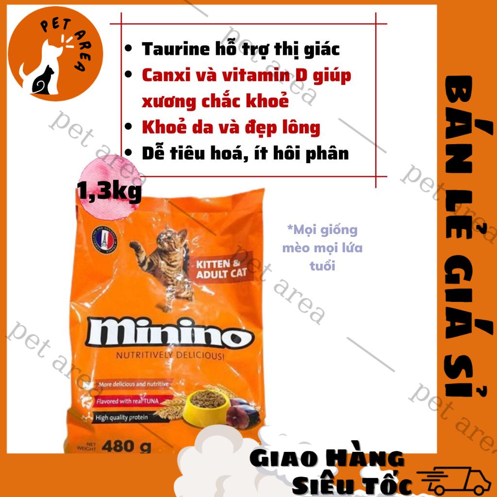 [Chính hãng][Date xa][Hỏa tốc]Thức Ăn Mèo Minino Tuna Gói 1.3Kg Vị Cá Ngừ Cho Mèo Trưởng Thành
