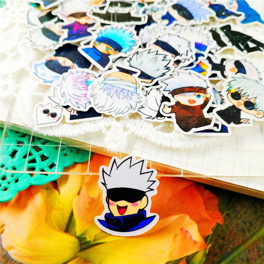 ★★★ Jujutsu Kaisen . Gojo Satoru Q-3 Mini Diary Manual Stickers ★★★ 60Pcs/Set Anime DIY Fashion Scrapbooks Album Decor Decals Stickers