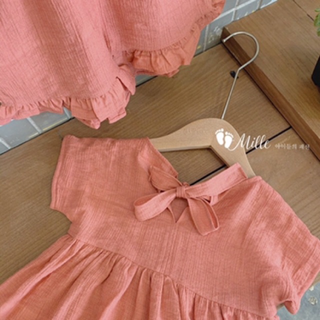 Limi - Set Baby doll tơ đũi cho bé gái từ 7-18kg