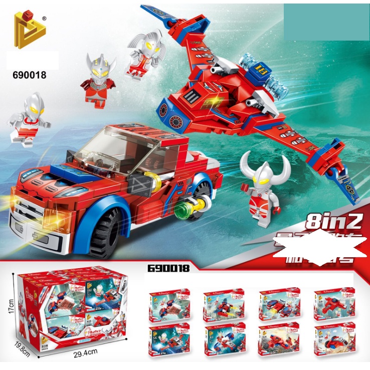 NINJAGO_ 8 in 1 Lego Ninja Đồ chơi Khối xây dựng lắp ráp robot biến hình