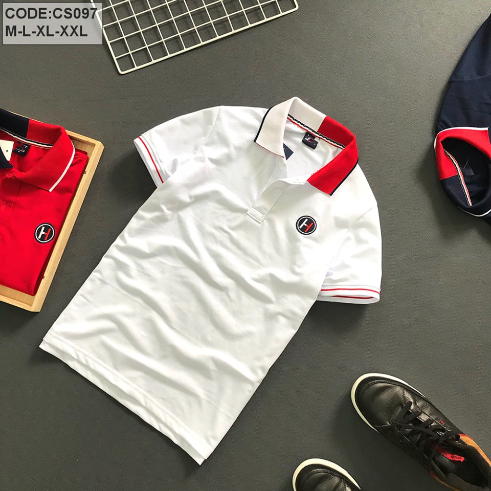 Áo thun nam cổ bẻ H cao cấp màu trắng, xanh đen, đỏ (size M ->XXL) 097 | BigBuy360 - bigbuy360.vn