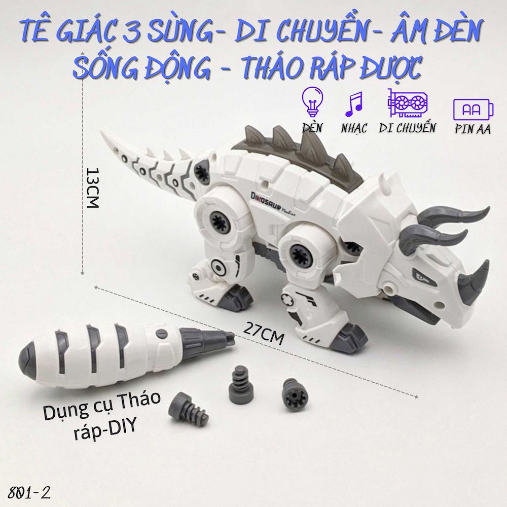 Đồ chơi khủng long robot chúa tể vũ trụ di chuyển, âm thanh sống động size lớn_2051A