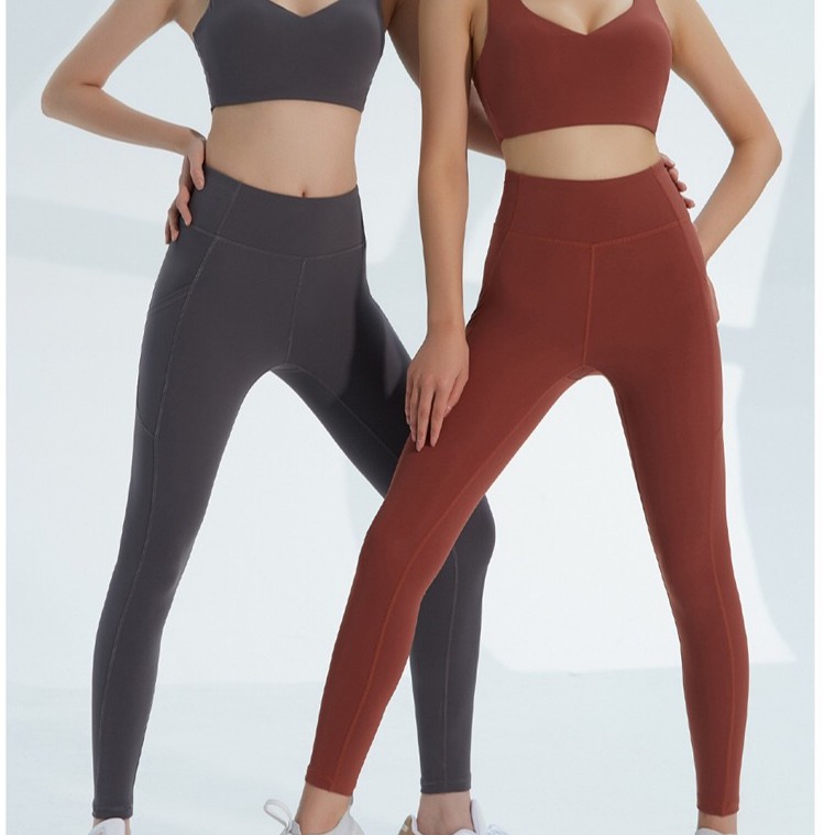 Quần legging tập thể thao cạp cao có túi thời trang