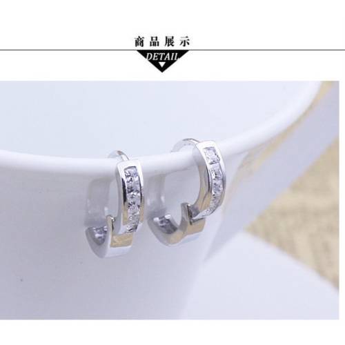 Bông tai, khuyên tai mạ bạc 925 đính đá thời trang Hàn Quốc cá tính cho cả nam và nữ