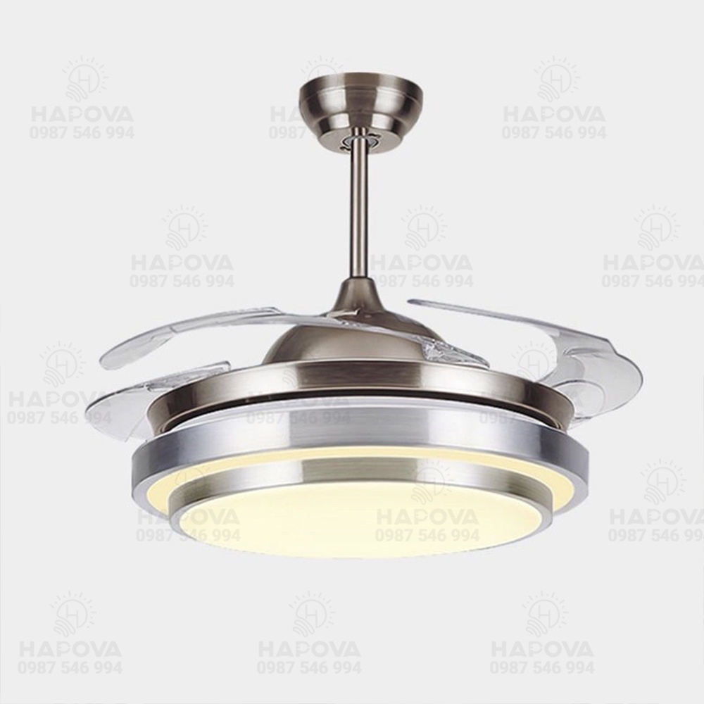 Quạt trần đèn, quạt trang trí phòng khách HAPOVA CROWIT 8060 + Tặng kèm khiển