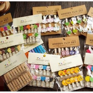 Set 10 kẹp gỗ mini xinh xắn, nhiều mẫu