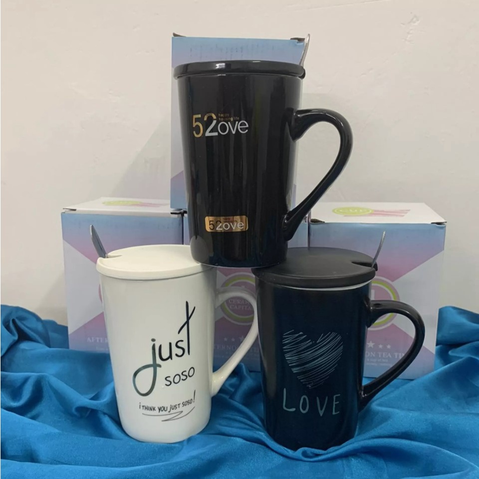 Ly sứ cốc sứ kèm thìa 400 ml & 450 ml anhduonghomekit