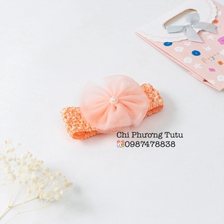Băng đô cam sữa nơ cho bé từ sơ sinh đến 2 tuổi