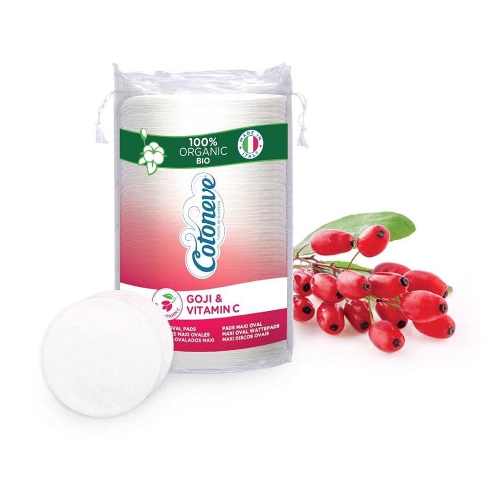 Bông Tẩy Trang HỮU CƠ MAXI 2 trong 1 COTONEVE (Chiết xuất trái Goji và Vitamin C) 40 Miếng