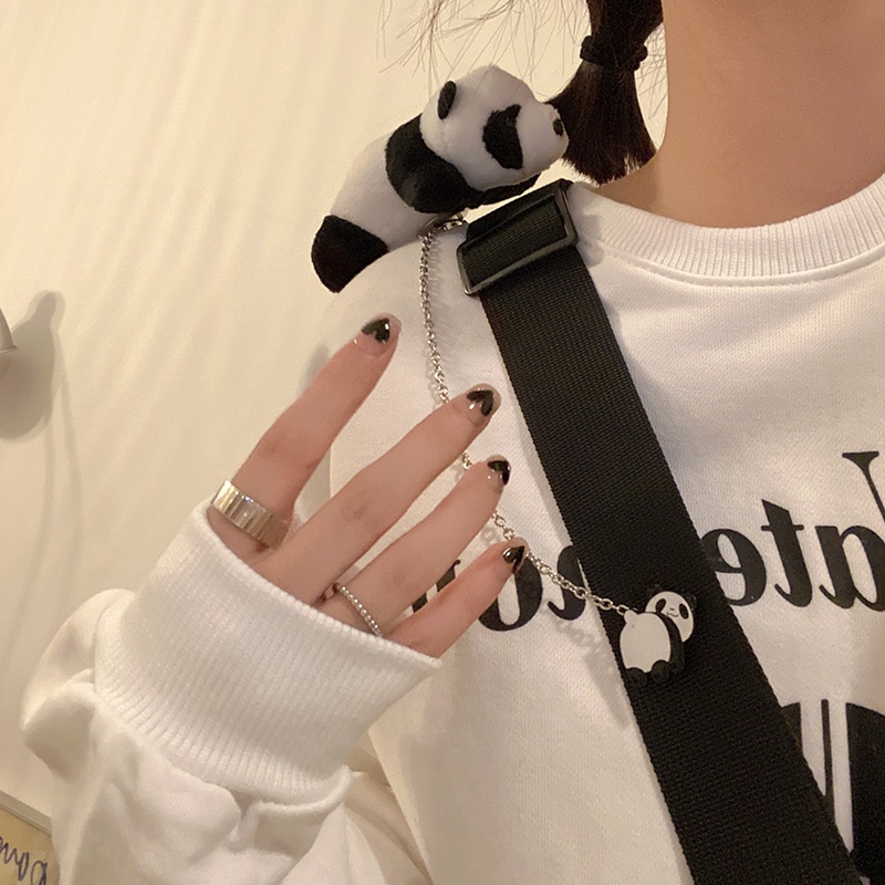 Ghim cài áo hình gấu trúc hoạt hình nhồi bông phong cách Nhật Bản dễ thương dành cho nữ