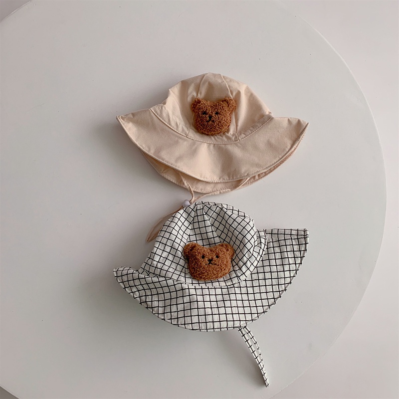 Nón Tai Bèo Chống Nắng In Họa Tiết Gấu Hoạt Hình Dễ Thương Thời Trang Mùa Hè Cho Bé