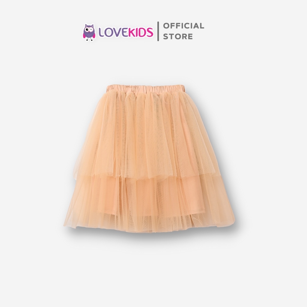 Chân váy voan bé gái màu cam nhiều lớp cho bé từ 2 đến 6 tuổi LOVEKIDS