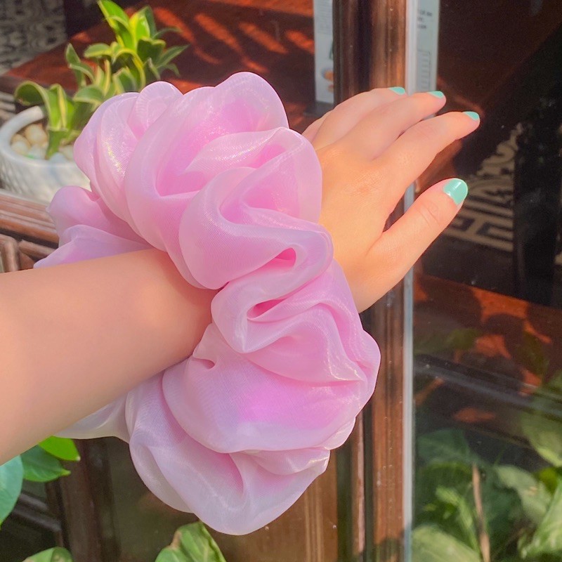 Đồ buộc tóc scrunchies voan phồng 2 lớp tone màu ngọt ngào✨