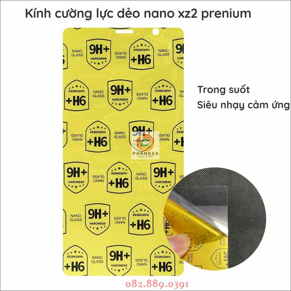 Kính cường lực dẻo sony XZ2 / XZ2 Premium nano siêu trong, cảm ứng siêu nhạy, cường lực 9H+