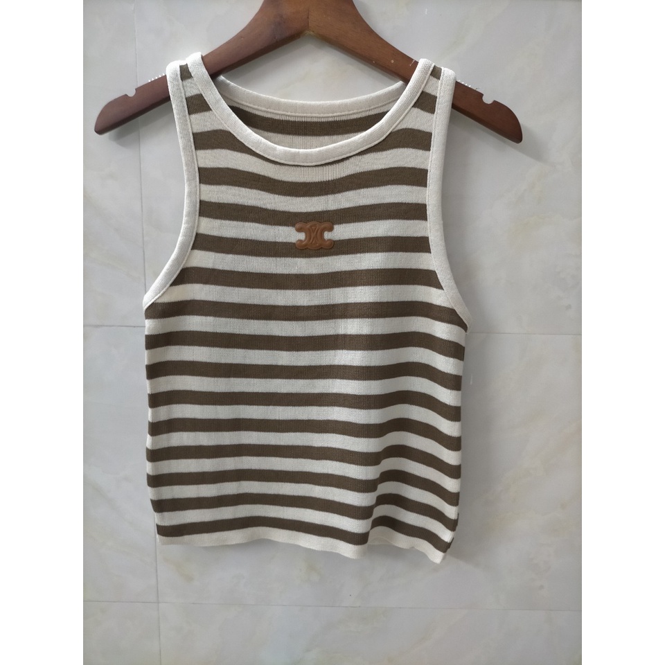 Áo Croptop Ba Lỗ Viền Kẻ Ngang chất thun tăm mềm mịn thoáng mát