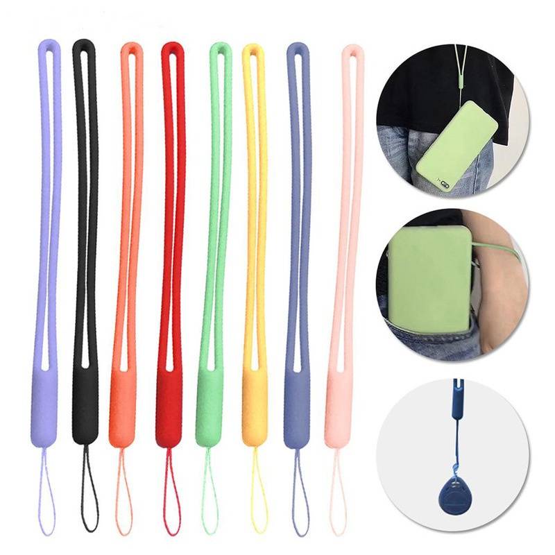 Dây Đeo Điện Thoại Bằng Silicon Màu Trơn Chống Mất Tiện Dụng