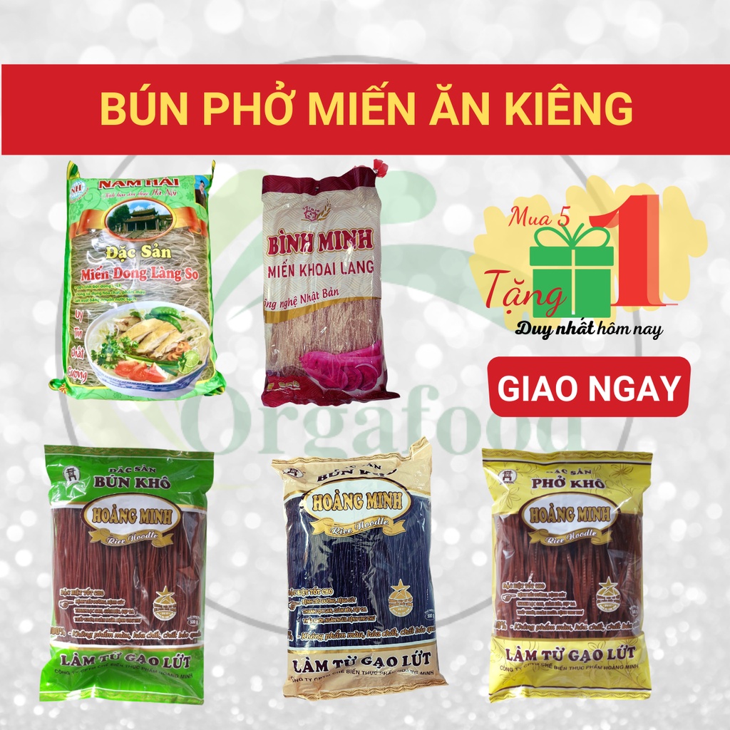 Bún gạo lứt đỏ đen Hoàng Minh, Phở gạo lứt Hoàng Minh, Miến dong làng so, Miến khoai lang, nui gạo lứt, bánh canh lứt