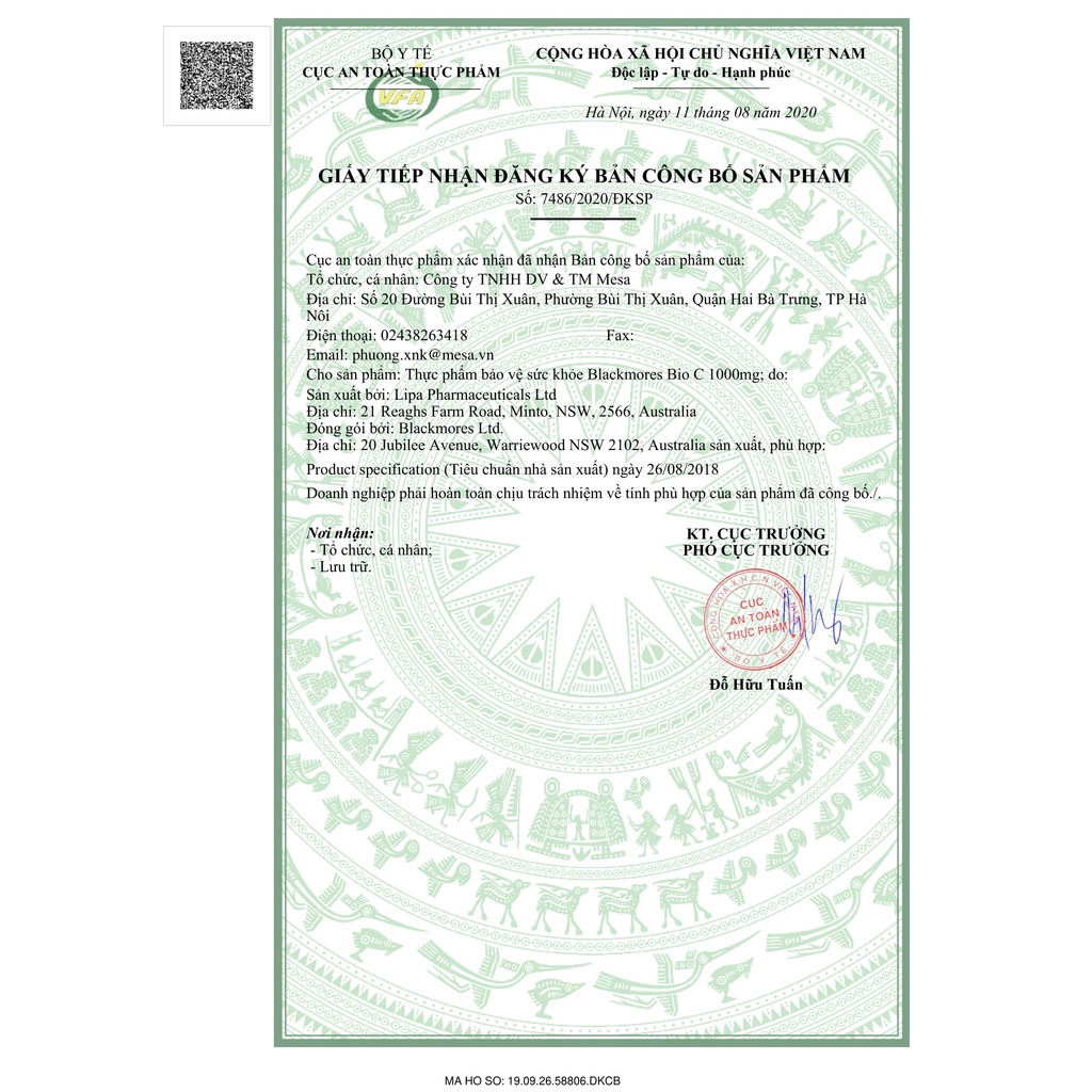 Blackmores Bio C 1000 150v- vitamin c Date xa