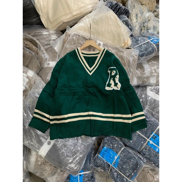 Áo len nữ cổ V phối viền style siêu xinh hàng loại 1 - hàng có sẵn