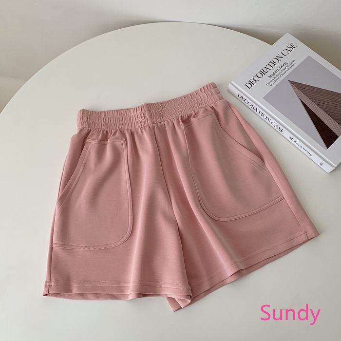 Plus Quần Short Thể Thao Màu Trơn Dáng Rộng Cỡ Lớn Kiểu Hàn Quốc Thời Trang Mùa Hè Cho Nữ