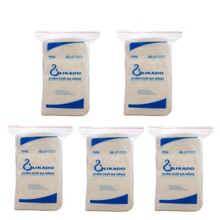 Khăn vải khô đa năng likado cho bé 400g kích thước 15x20cm (5 gói tặng 1)