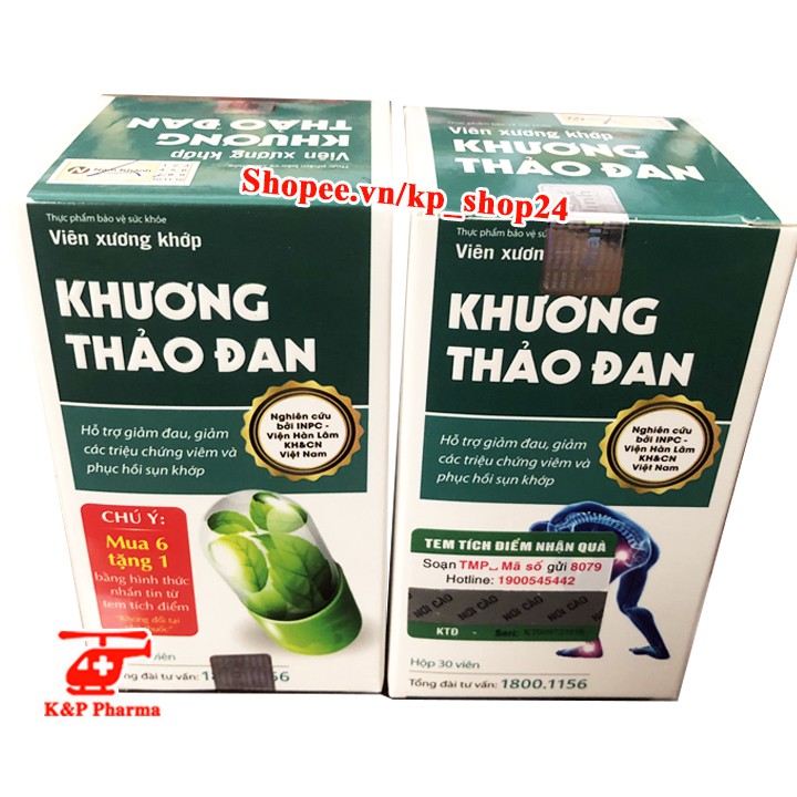 ✅ (6 TẶNG 1) Viên xương khớp KHƯƠNG THẢO ĐAN – Giúp giảm đau nhức cơ xương khớp, vai gáy, thần kinh tọa, thoái hóa khớp | BigBuy360 - bigbuy360.vn