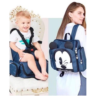 Balo Ghế Ngồi/Balo Bỉm Sữa Hình Mickey Cho Mẹ và Bé