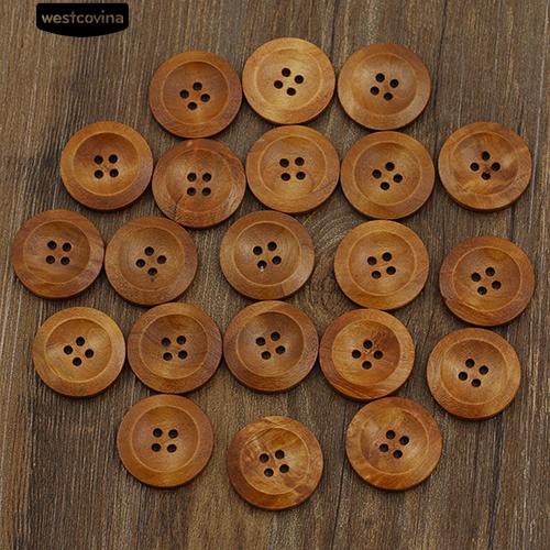 Set 50 Nút Gỗ 4 Lỗ Hình Tròn Chuyên Dụng Để Làm Đồ Thủ Công