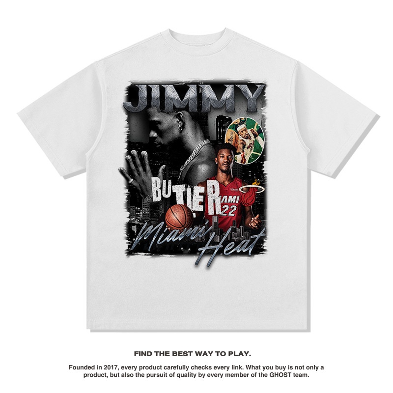 Áo Thun Thể Thao Ngắn Tay Cổ Tròn In Hình NBA Jimmy