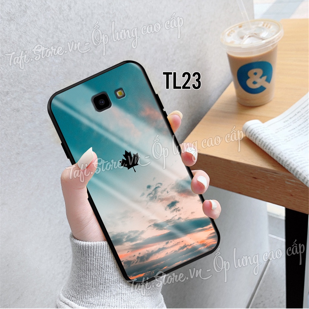 Ốp lưng Kính viền dẻo cao cấp Samsung J5 Prime/J7 Prime/J4 Plus/J6 Plus Trời đêm, logo táo sang trọng cho mọi lứa tuổi.