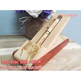 Hộp bút gỗ đứng khắc tên