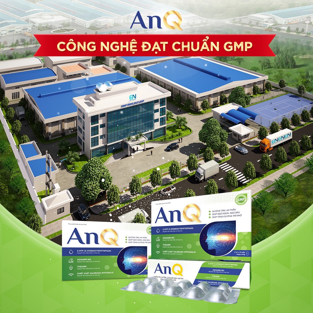 Viên Uống Ngủ Ngon AnQ Cải Thiện Mất Ngủ, Giúp Ngủ Sâu, Dưỡng Tâm, An Thần, Tăng Cường Trí Nhớ, Hộp 20 Viên TTP041