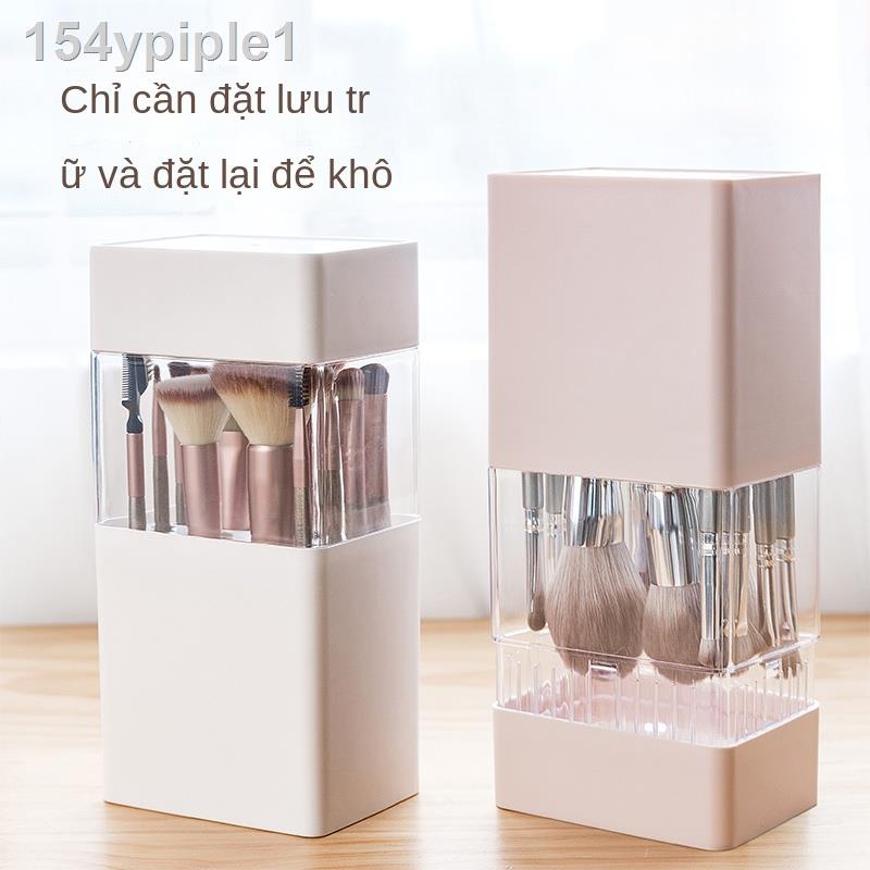(Date mới)Hộp bảo quản cọ trang điểm chống bụi mắt đựng để bàn giá phơi đồ son môi lưu trữ di động