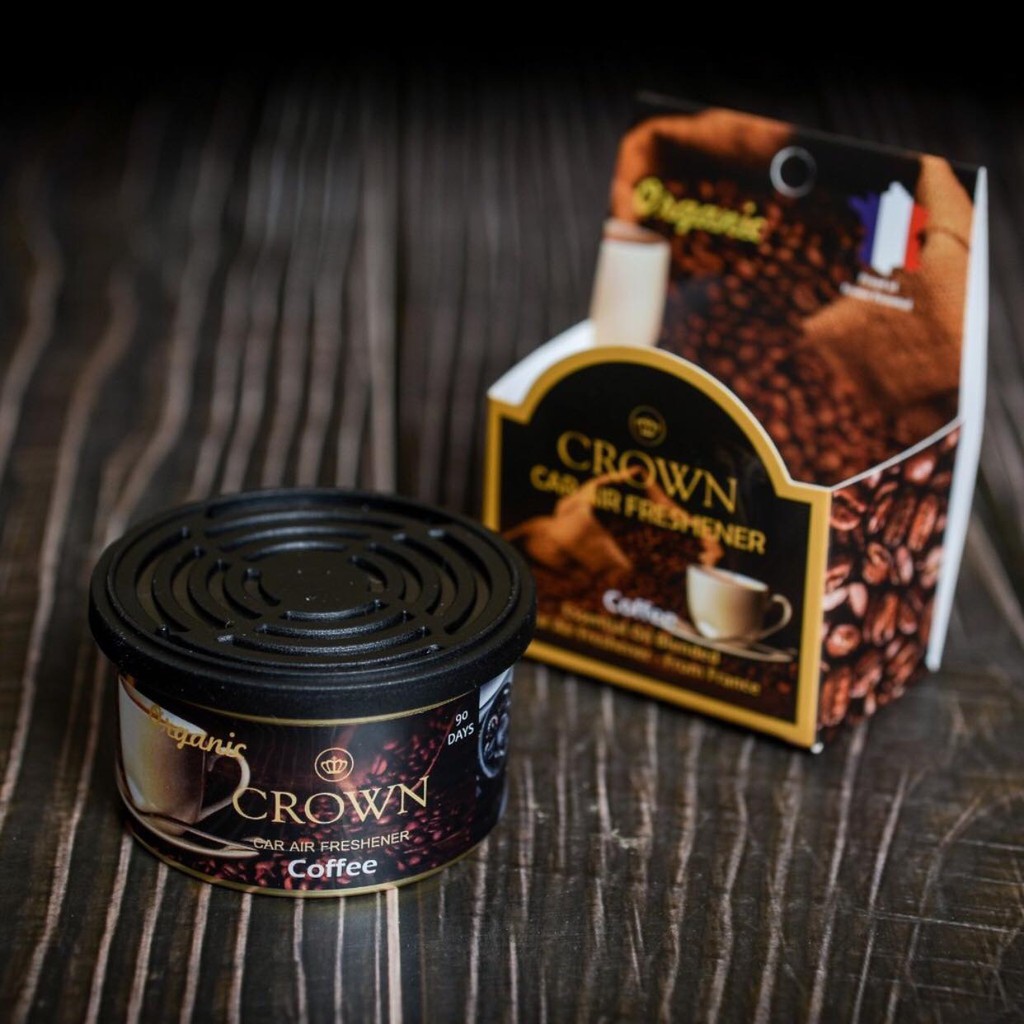 Nước hoa ô tô sáp thơm crown Pháp mùi Cafe, sả chanh, dứa táo, vani